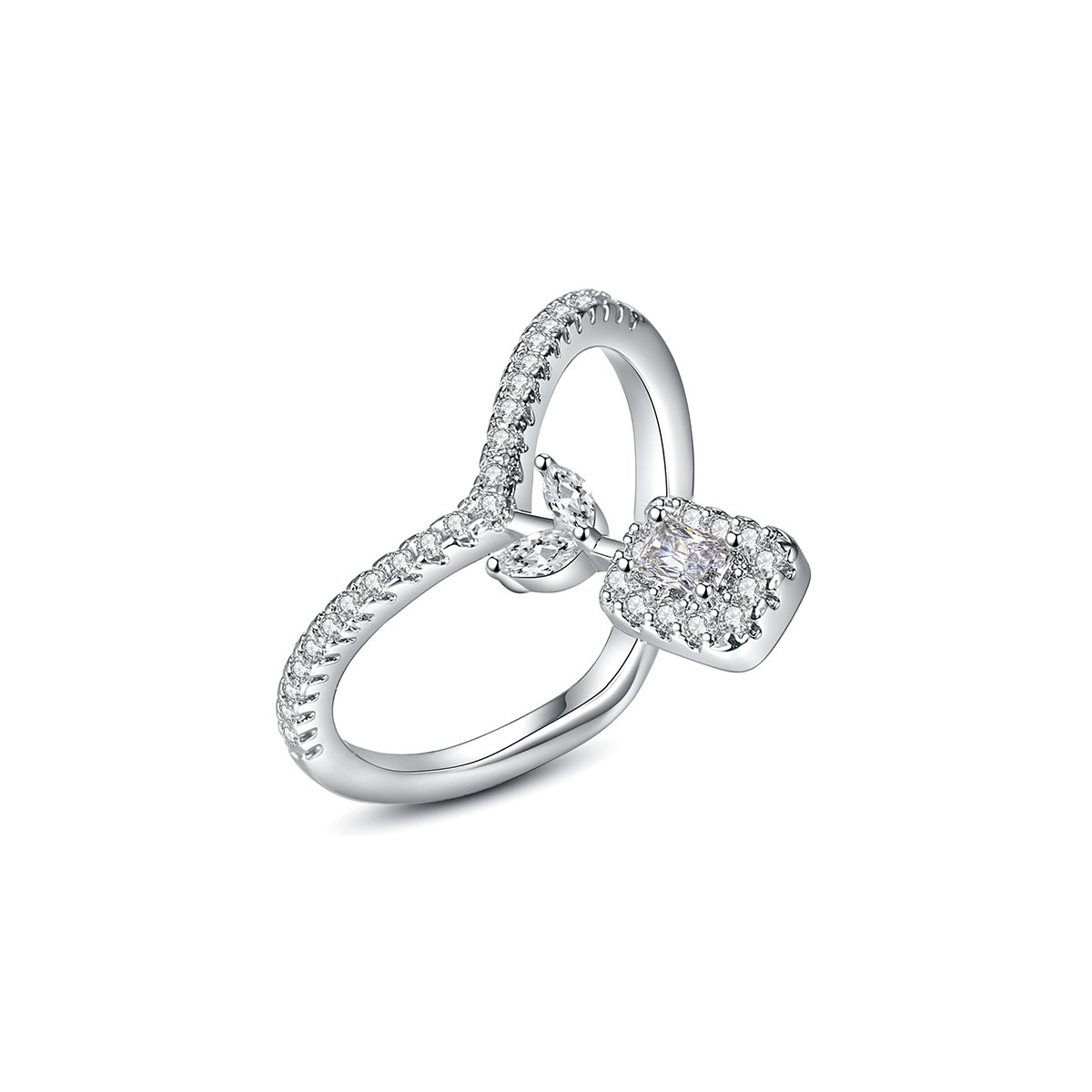WR372 Silver Luxury Ring for Women — image 4