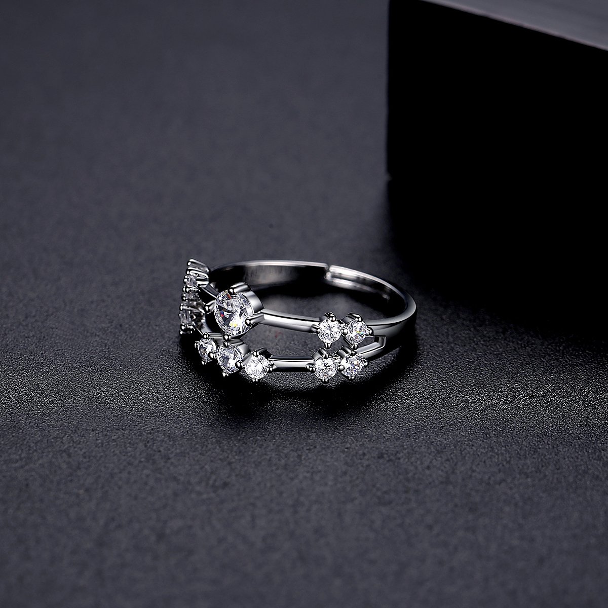 WR419 Silver Luxury Ring for Women (Adjustable Ring) — image 3