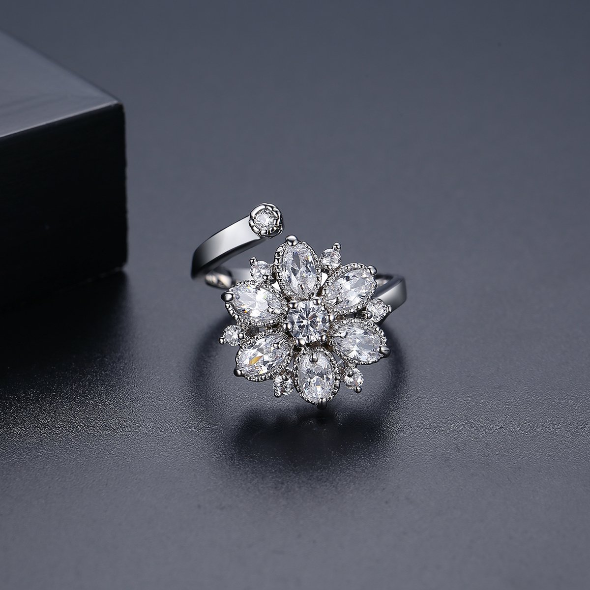 WR492 Silver Luxury Ring for Women (Adjustable Ring) — image 3