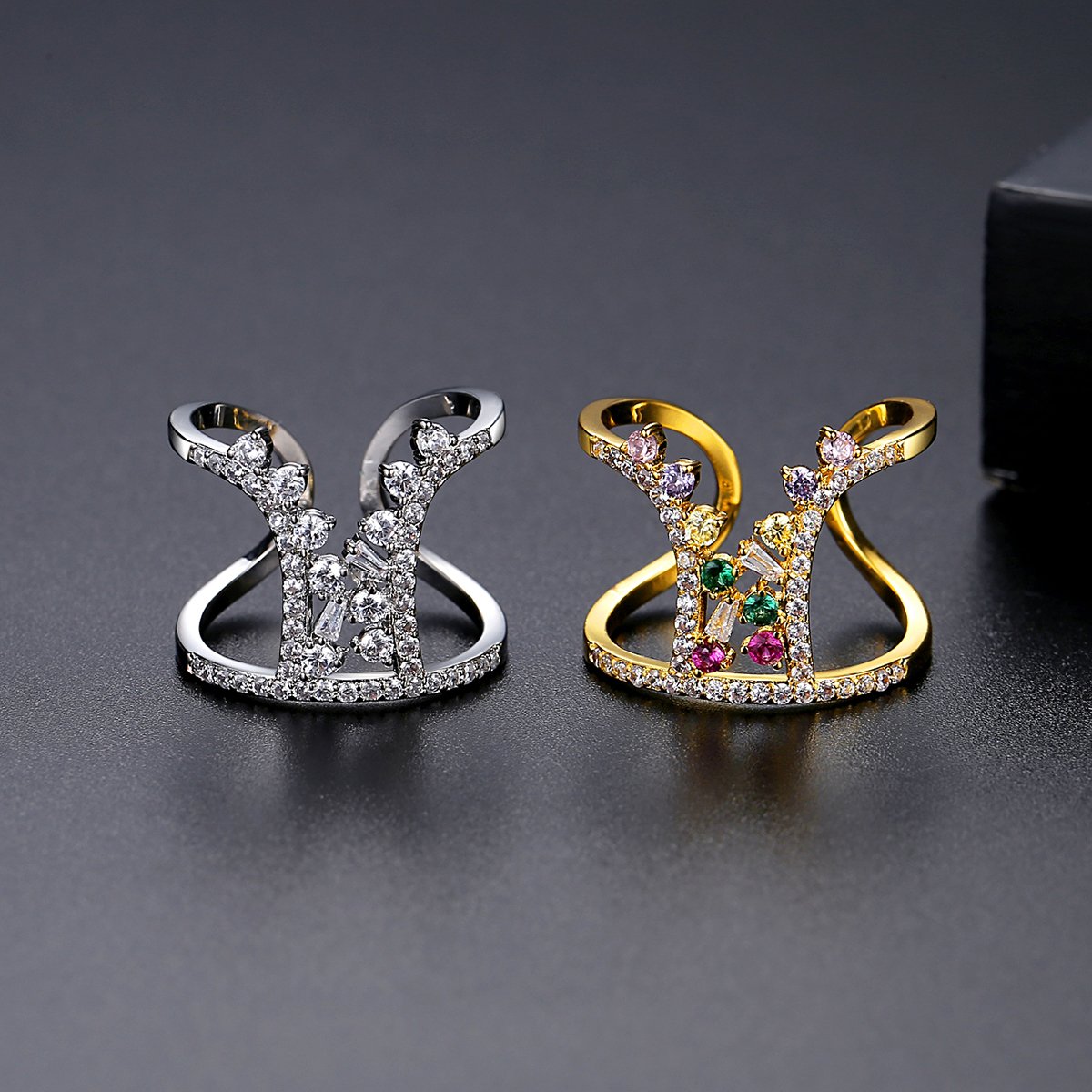 WR493 Golden Luxury Ring for Women (Adjustable Ring) — image 3