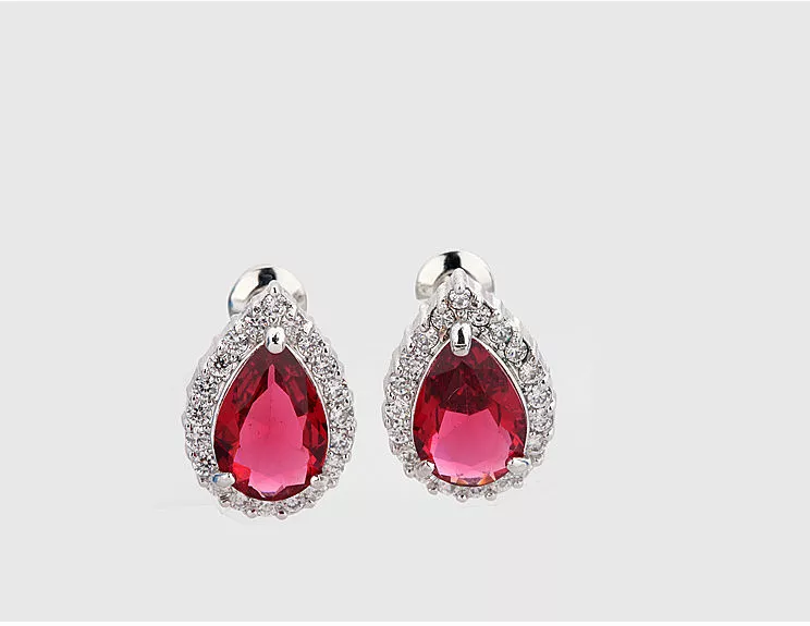 WS148 - White Pendant and Earring Set For Women — image 4
