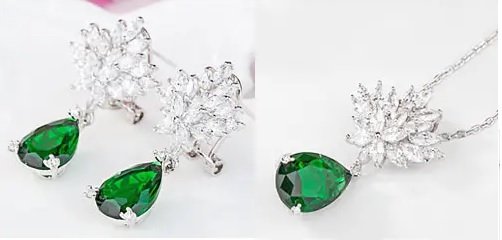 WS208 - Red Pendant and Earring Set for Women — image 4