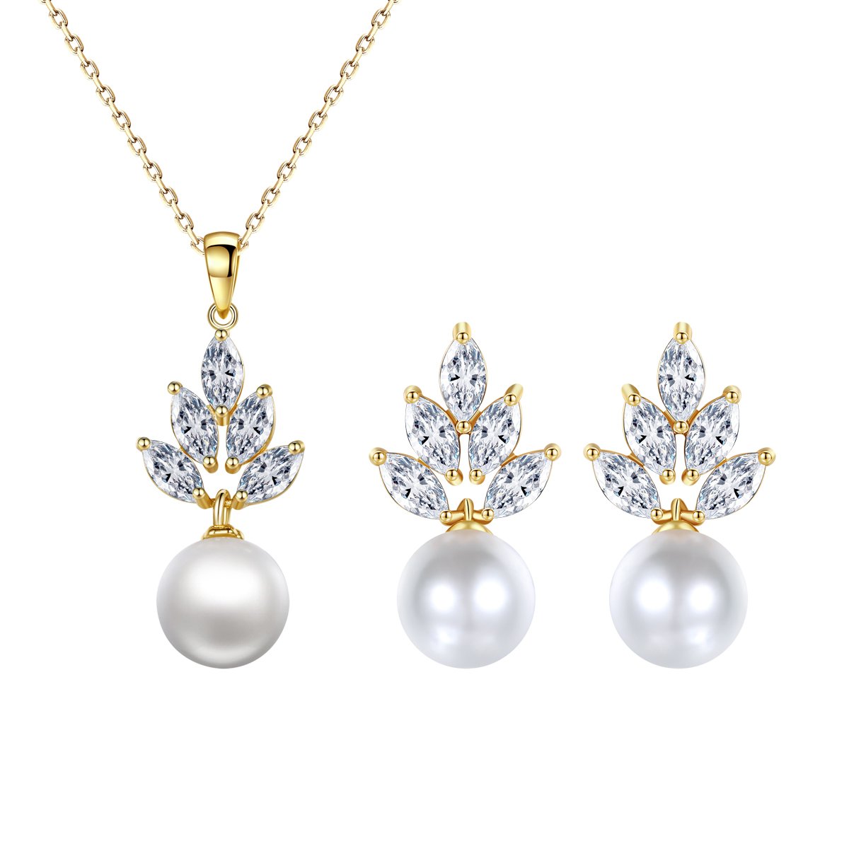 WS245 - Golden Pendant and Earring Set for Women — image 10