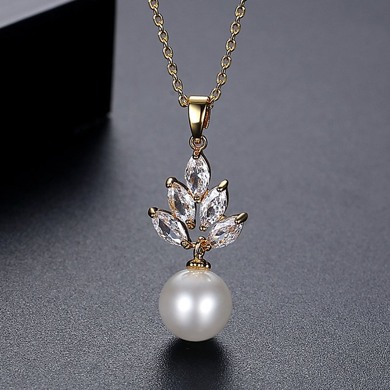 WS245 - Golden Pendant and Earring Set for Women — image 4