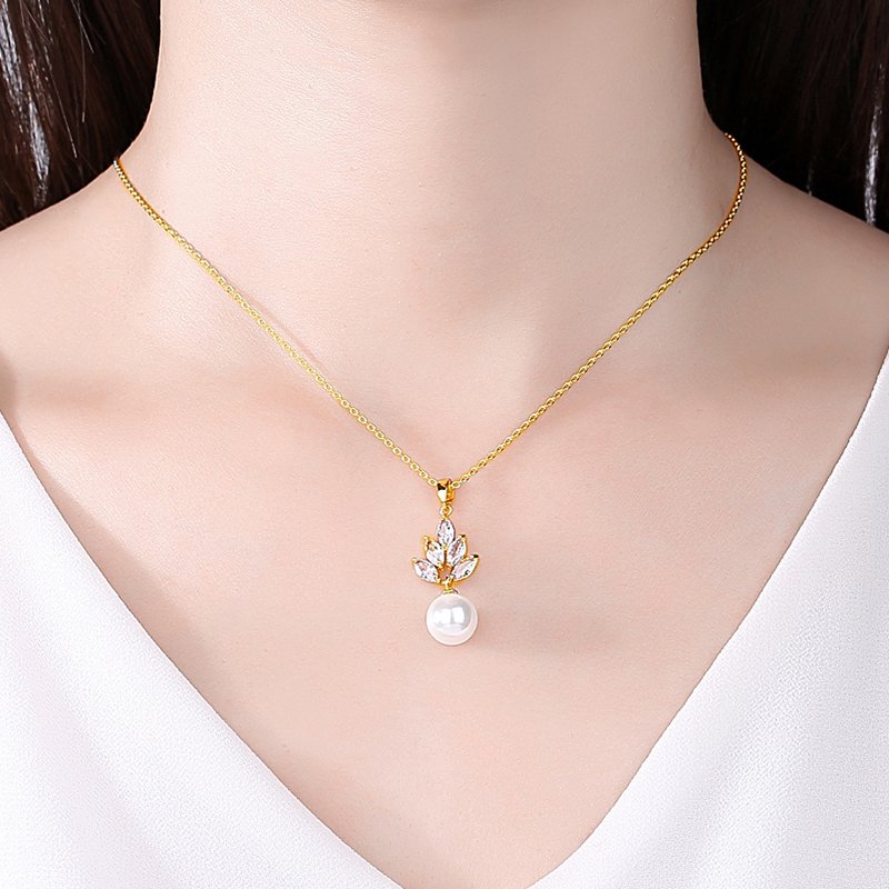 WS245 - Golden Pendant and Earring Set for Women — image 8