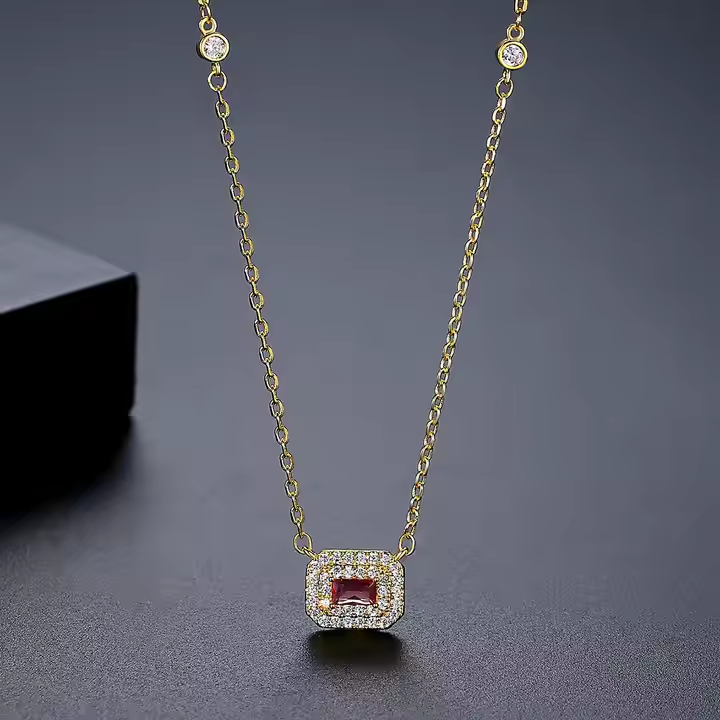 WS265 - Green Pendant and Earring Set for Women