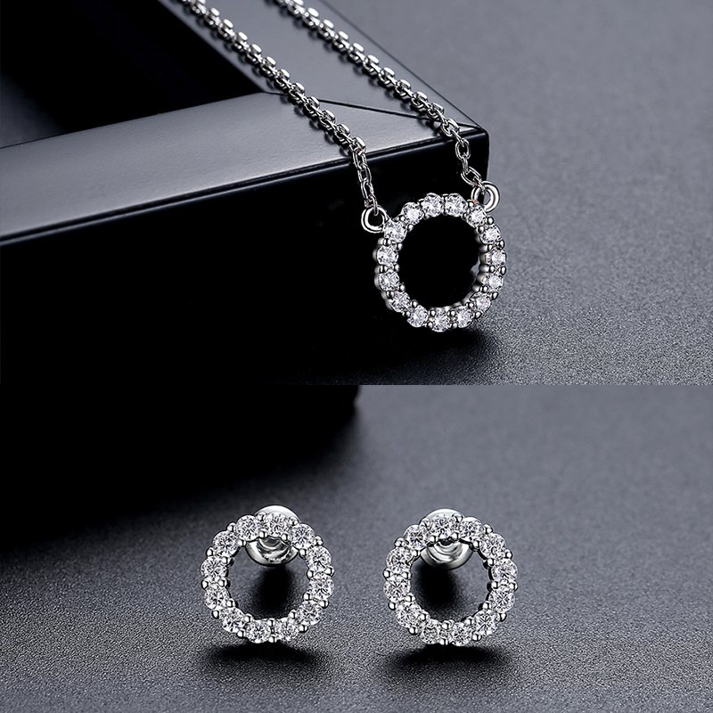 WS288- Silver Pendant and Earring Set for Women