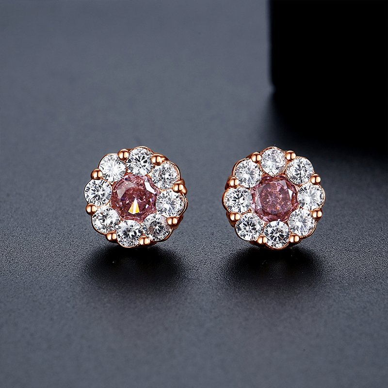 WS291- Golden Pink Pendant and Earring Set for women — image 4