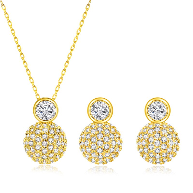WS298 - Golden Pendant and Earring Set for Women — image 11