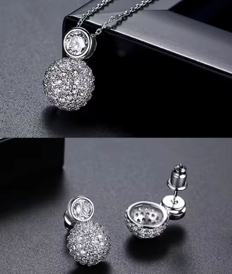 WS298 - Golden Pendant and Earring Set for Women — image 15
