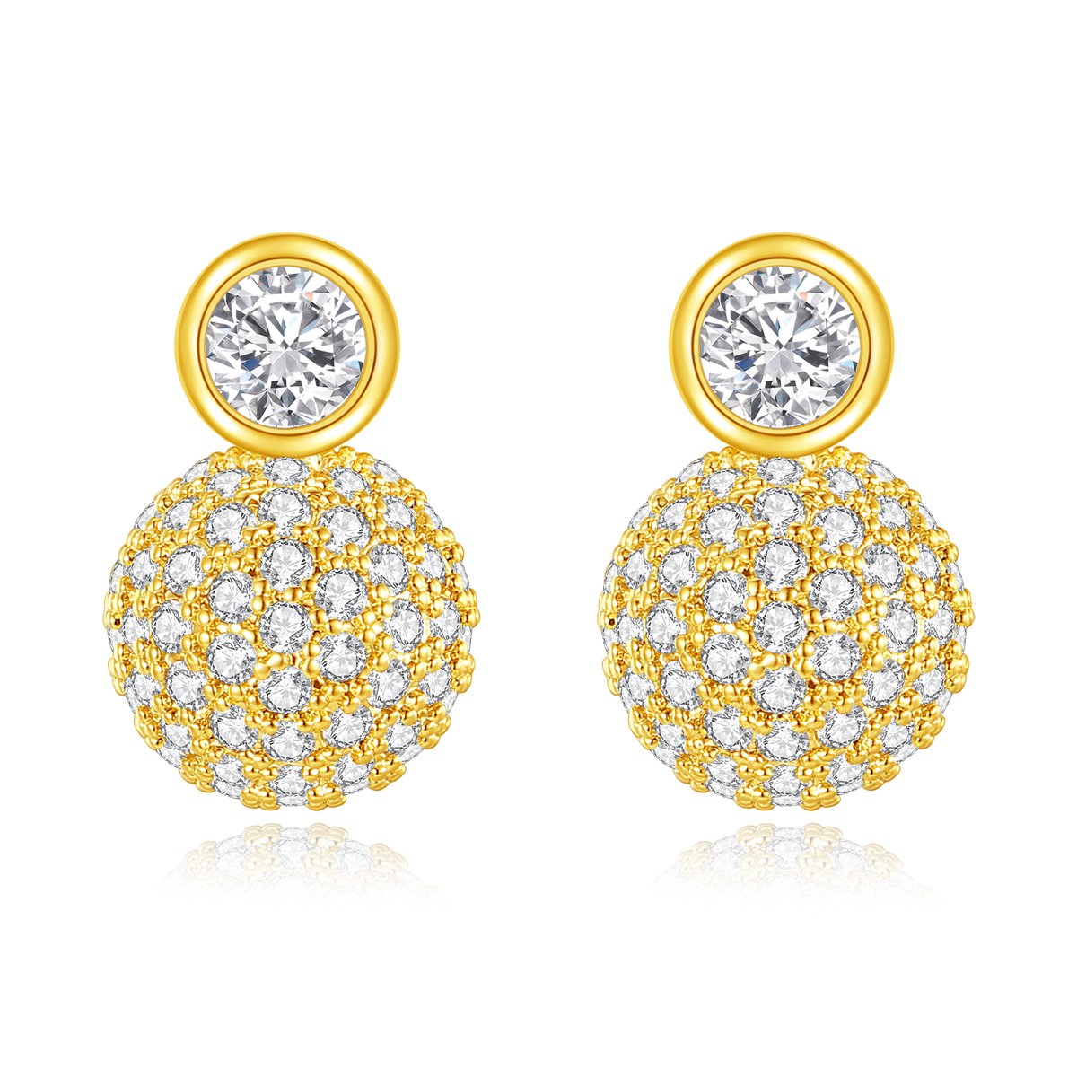 WS298 - Golden Pendant and Earring Set for Women — image 3