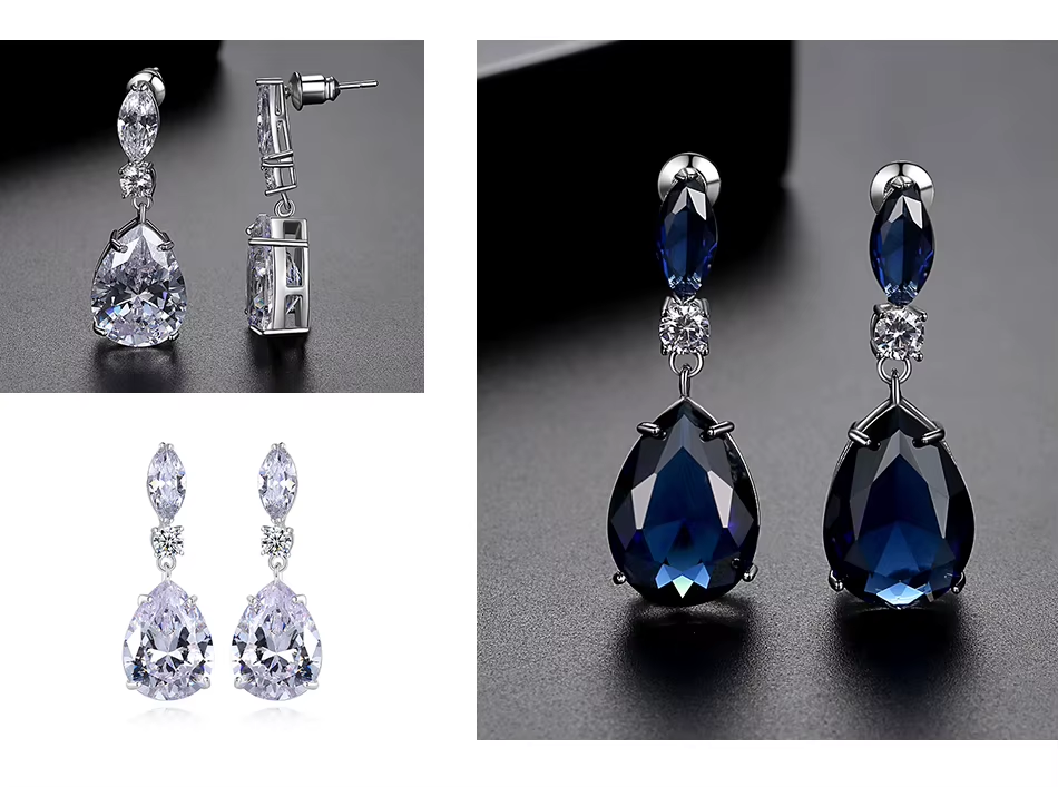 WS313 - Blue Pendant and Earring Set for Women — image 4