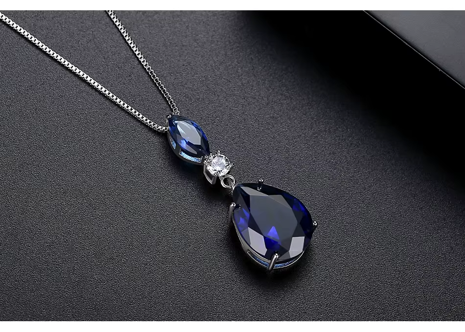 WS313 - Blue Pendant and Earring Set for Women — image 5