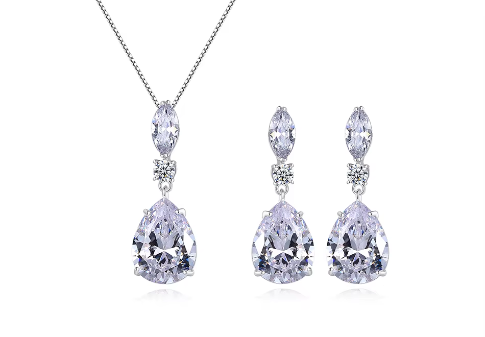 WS313 - Blue Pendant and Earring Set for Women — image 9