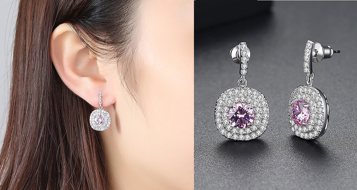 WS56 - Pink Pendant and Earring Set for Women — image 7